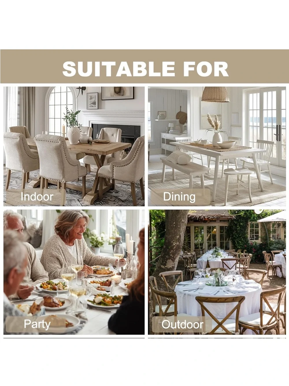 NEW Faux Linen Rectangle Tablecloth - Wrinkle and Stain Resistant Washable
